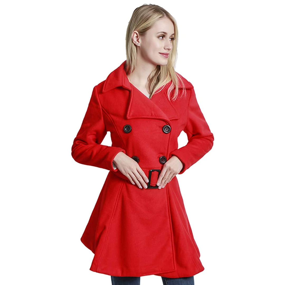 Abrigo peacoat reversible con cinturón para mujer