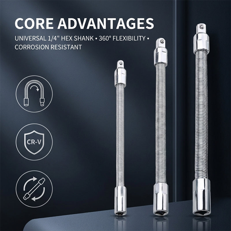 Adaptador de extensión flexible para taladro y llaves de vaso