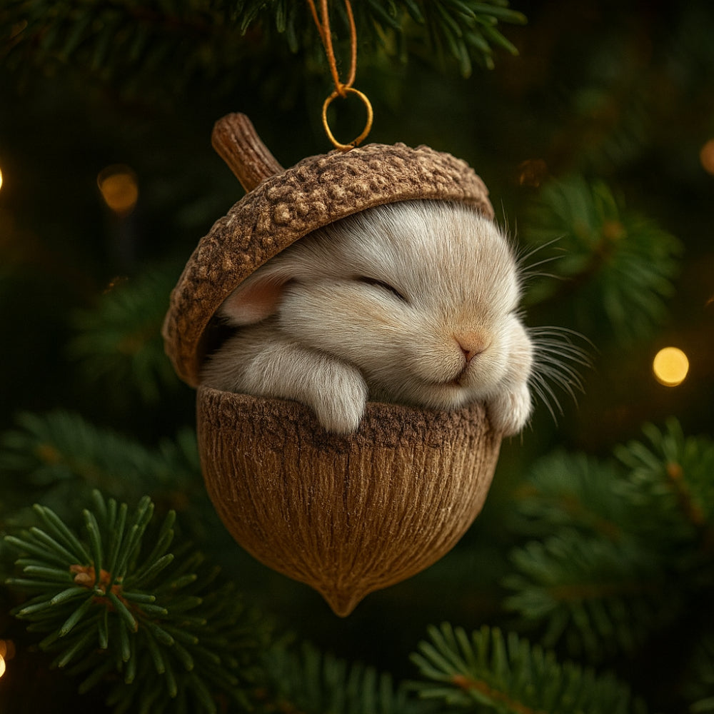 Adornos de Navidad animales del bosque en bellota para árbol