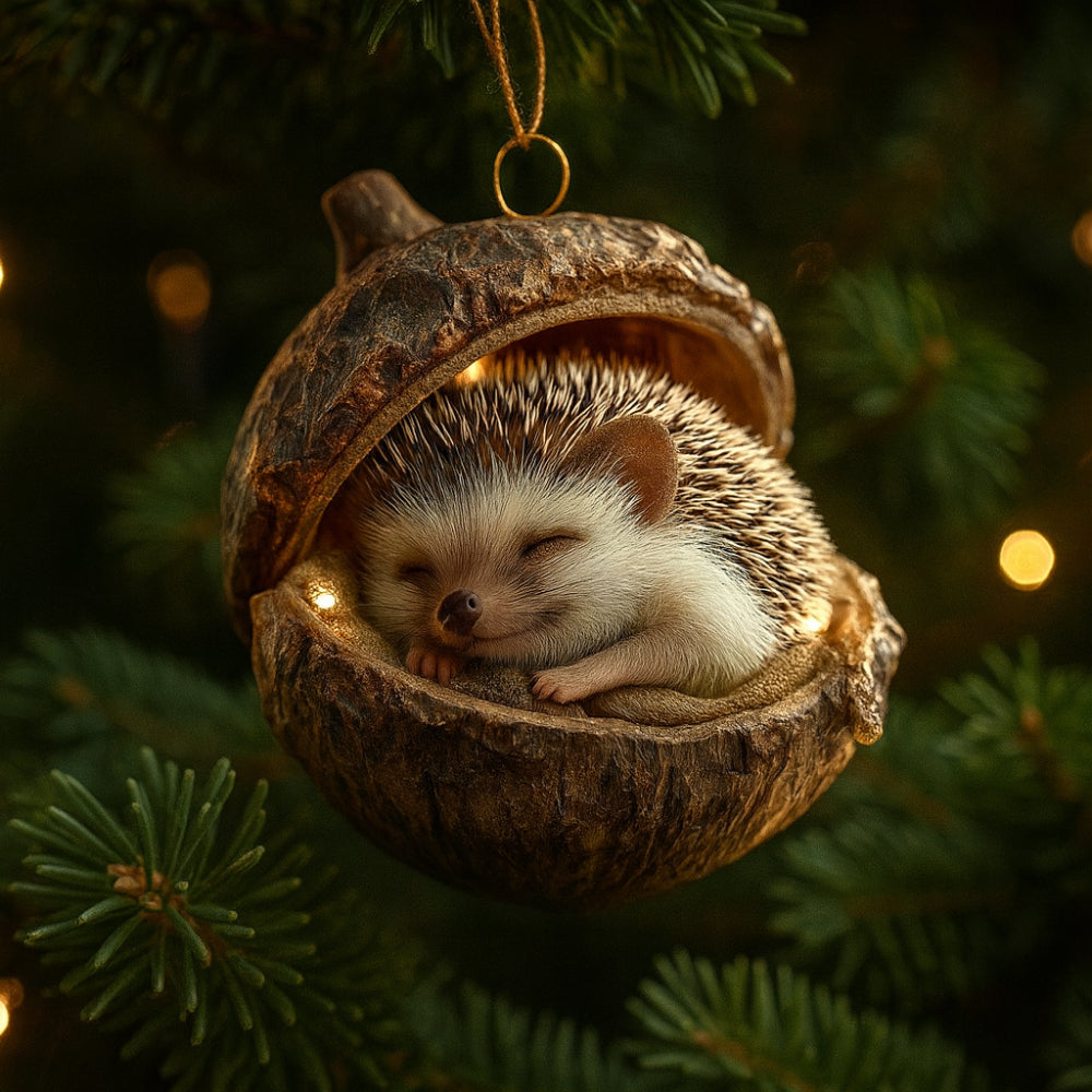 Adornos de Navidad animales del bosque en bellota para árbol