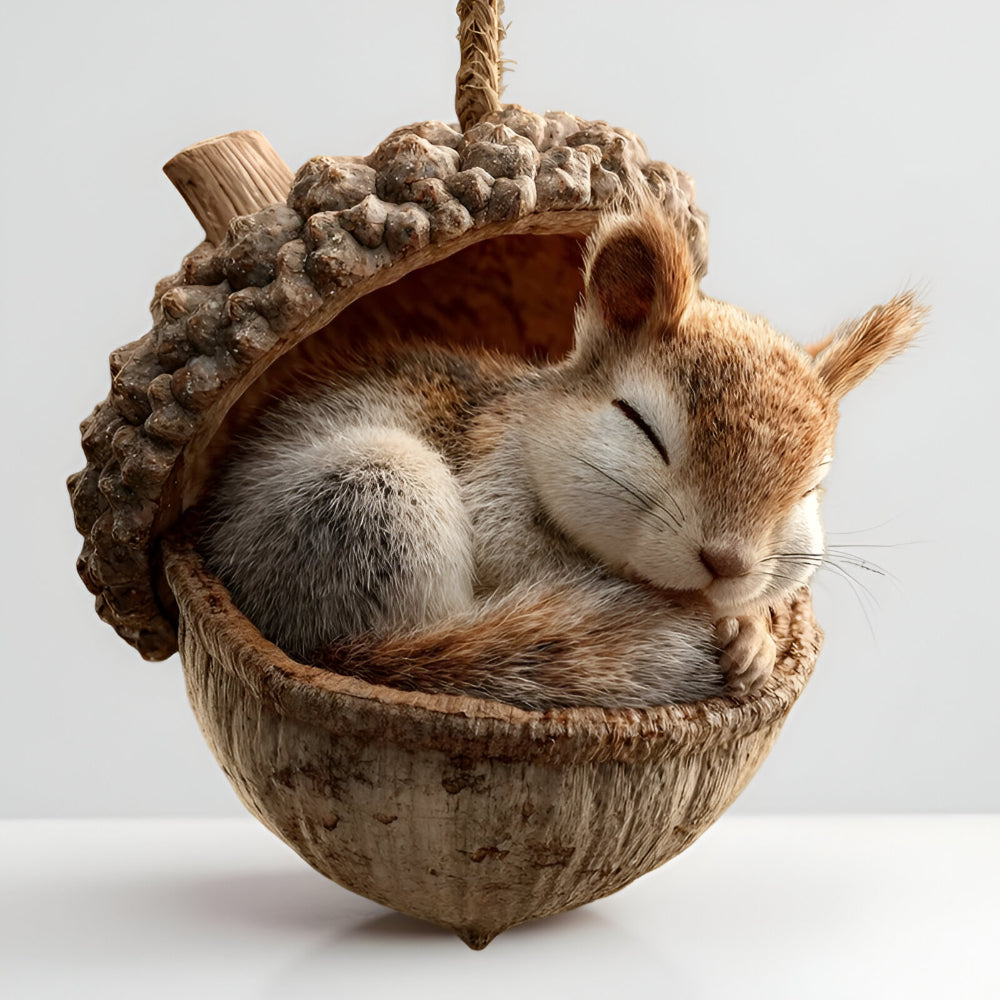 Adornos de Navidad animales del bosque en bellota para árbol