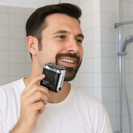Afeitadora eléctrica rotativa SmoothEdge con cuchillas de doble anillo resistente al agua