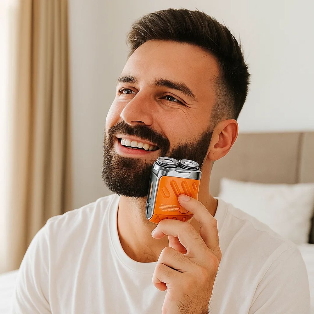 Afeitadora eléctrica rotativa SmoothEdge con cuchillas de doble anillo resistente al agua