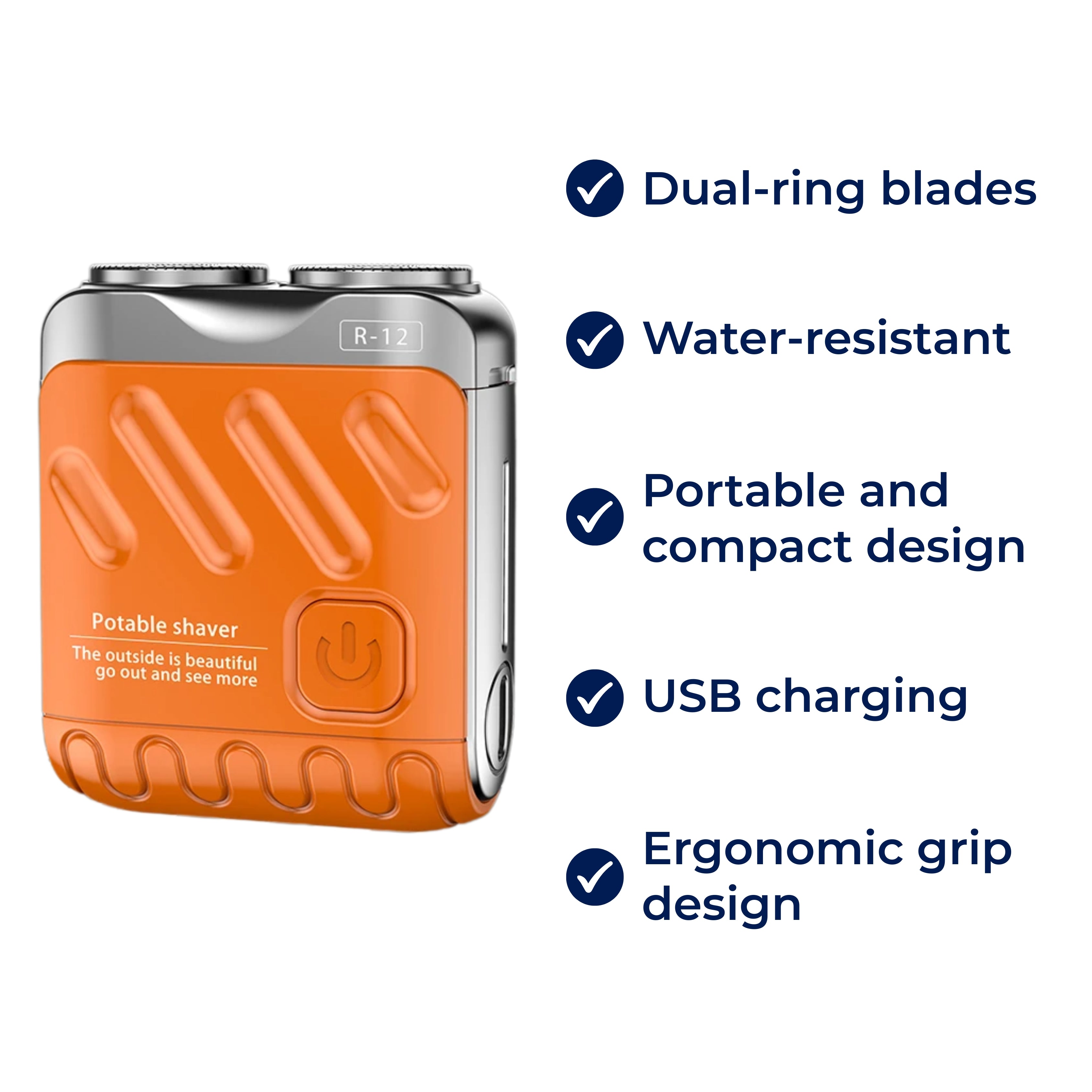 Afeitadora eléctrica rotativa SmoothEdge con cuchillas de doble anillo resistente al agua