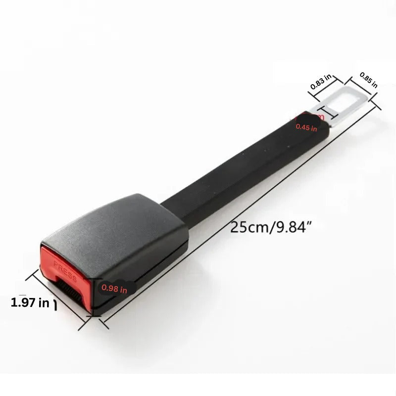 Alargador de cinturón de seguridad con vástago rígido de 28 cm y hebilla vertical de fácil acceso