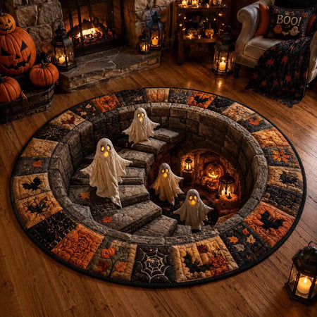 Alfombra de Halloween con vórtice de esqueleto en 3D