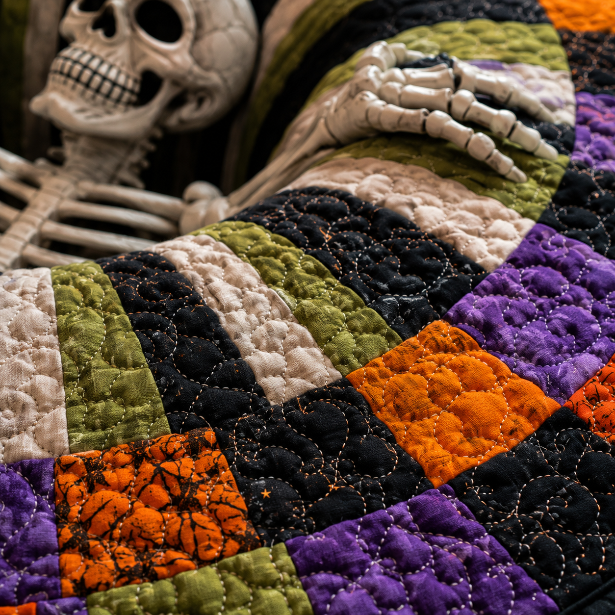 Alfombra de Halloween con vórtice de esqueleto en 3D