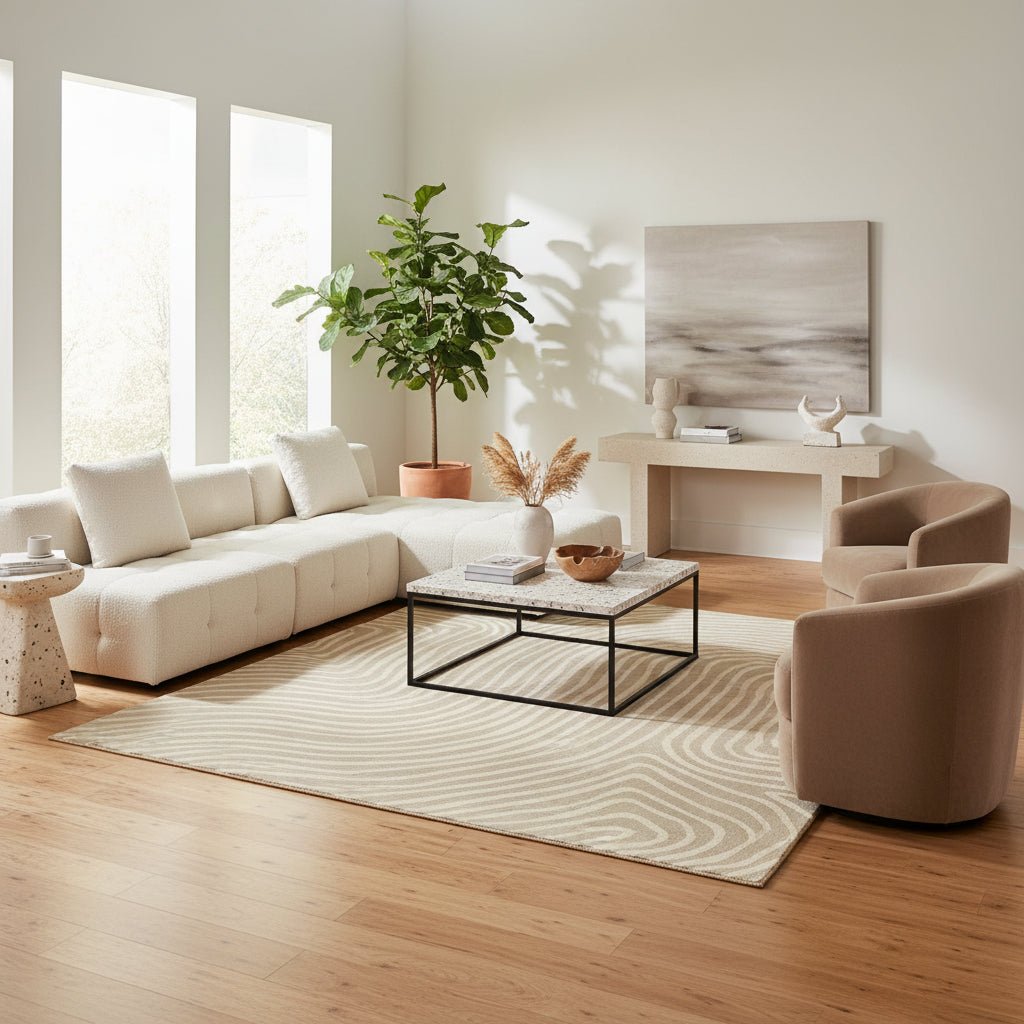 Alfombra moderna lavable con textura suave