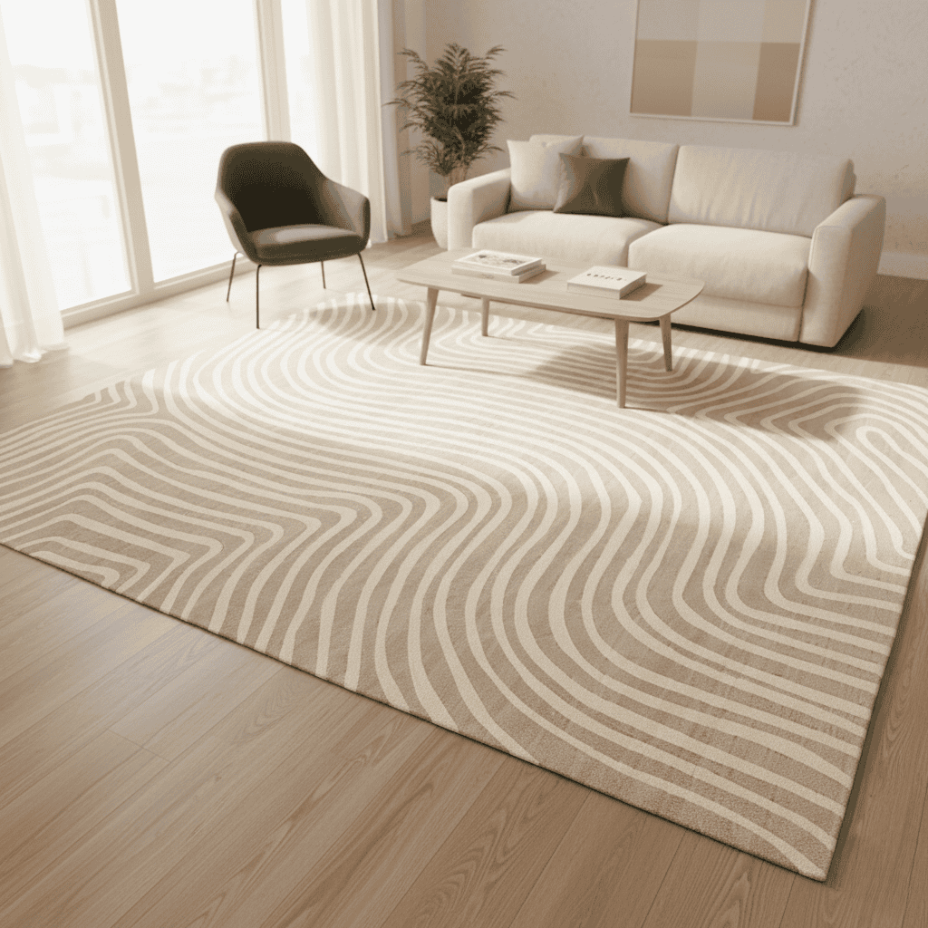 Alfombra moderna lavable con textura suave