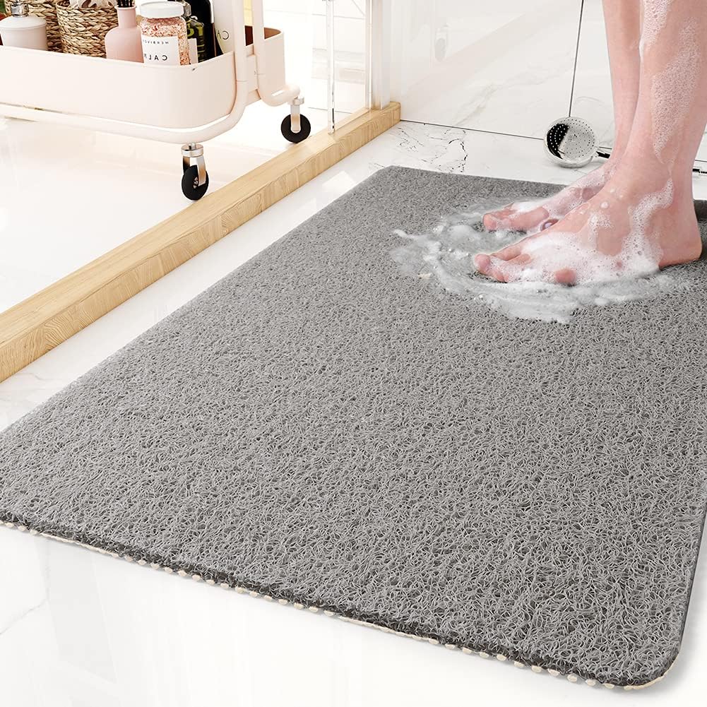 Alfombrilla antideslizante para ducha – Suave, segura, fácil de limpiar, tamaño personalizable, drenaje rápido