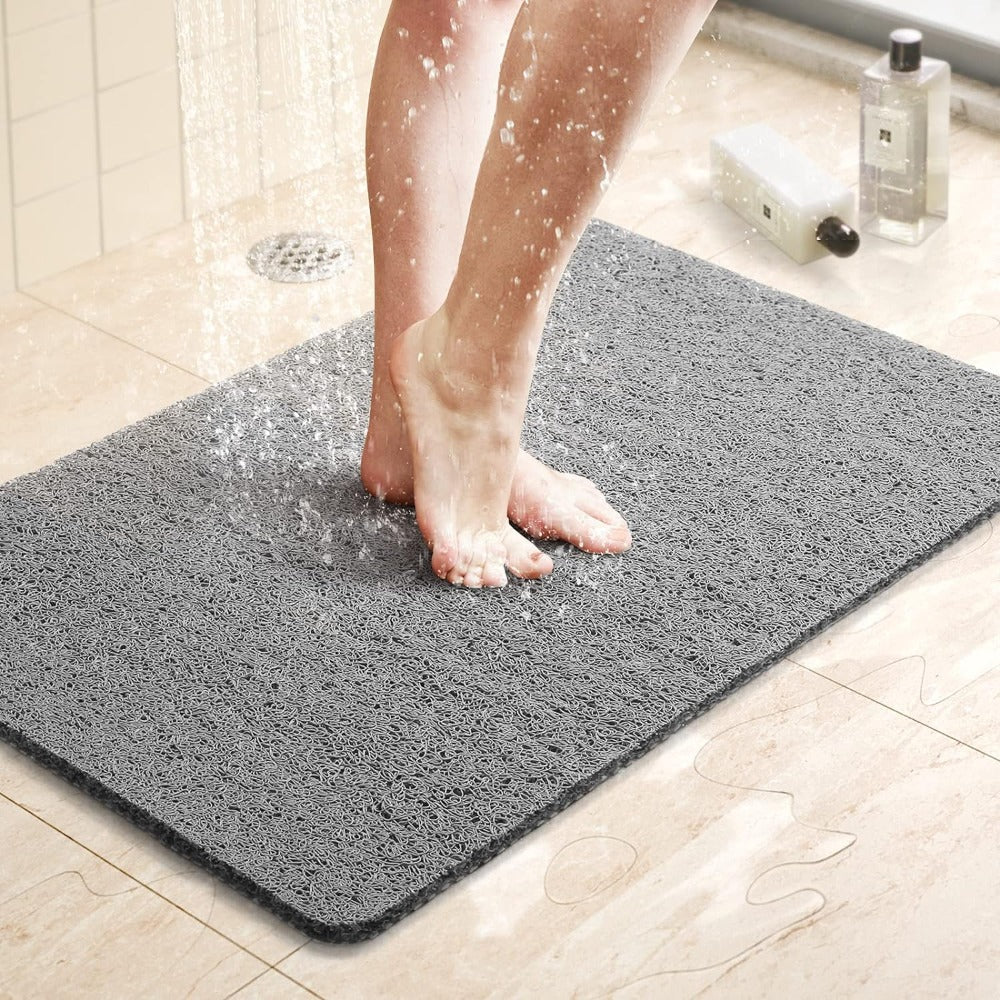 Alfombrilla antideslizante para ducha – Suave, segura, fácil de limpiar, tamaño personalizable, drenaje rápido