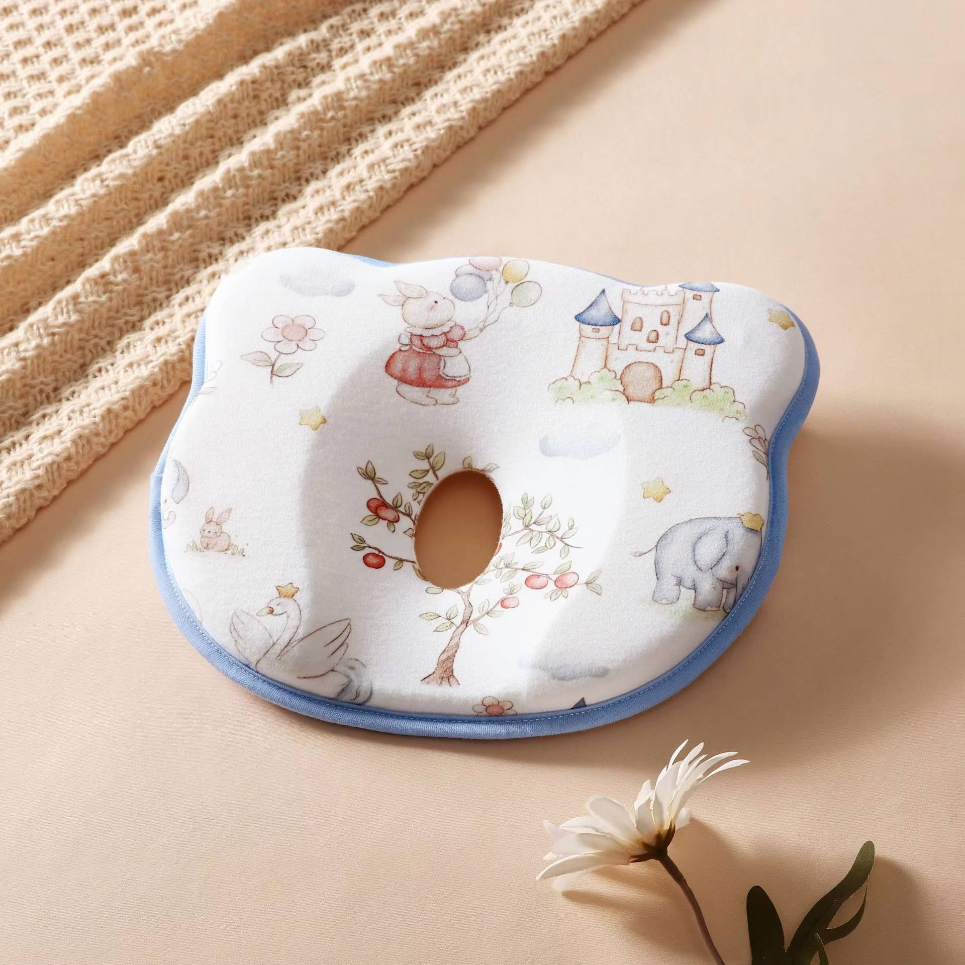 Almohada para bebé previene cabeza plana - Antidesviación absorbente de sudor