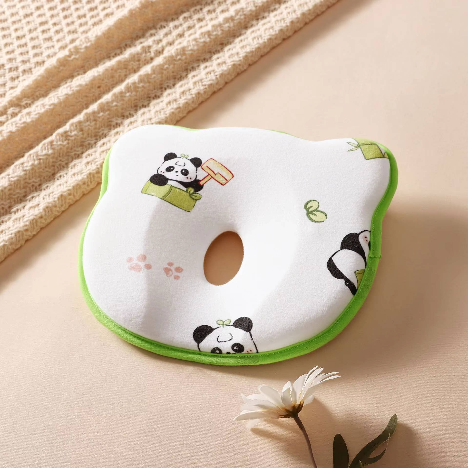 Almohada para bebé previene cabeza plana - Antidesviación absorbente de sudor