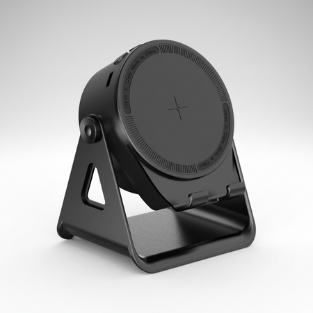Altavoz Bluetooth con soporte para móvil y carga inalámbrica