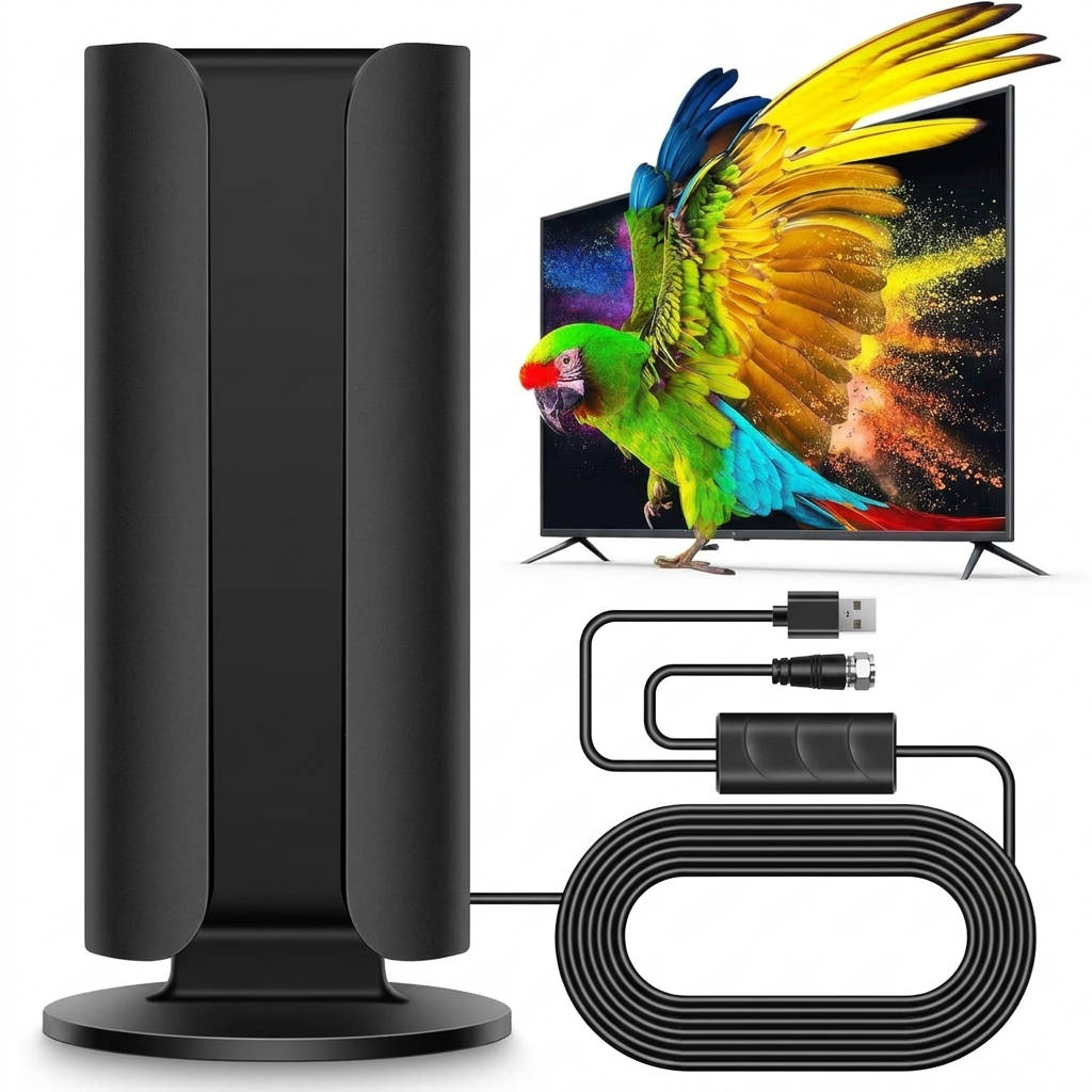 Antena de TV 2026 para Smart TV, alcance de más de 8.000 km digital HD interior exterior con amplificador de señal, dise