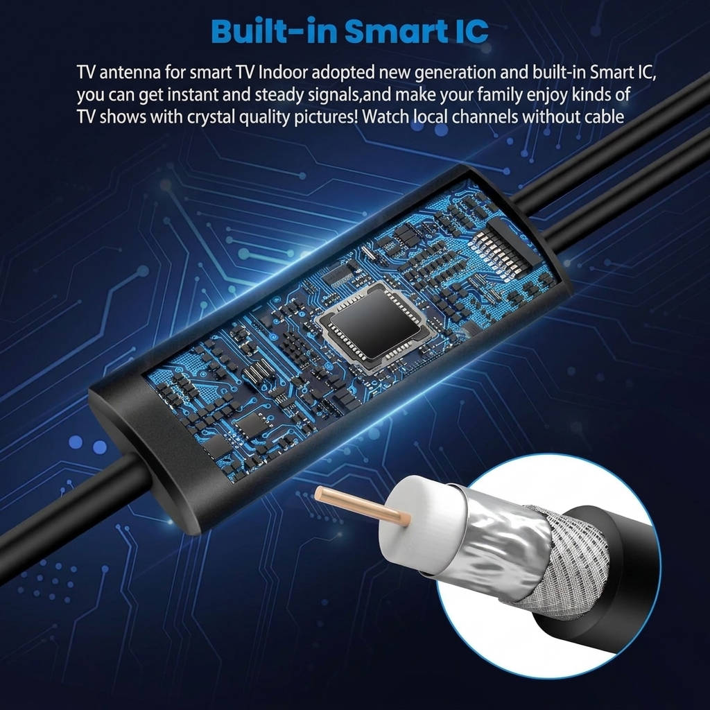 Antena de TV 2026 para Smart TV, alcance de más de 8.000 km digital HD interior exterior con amplificador de señal, dise
