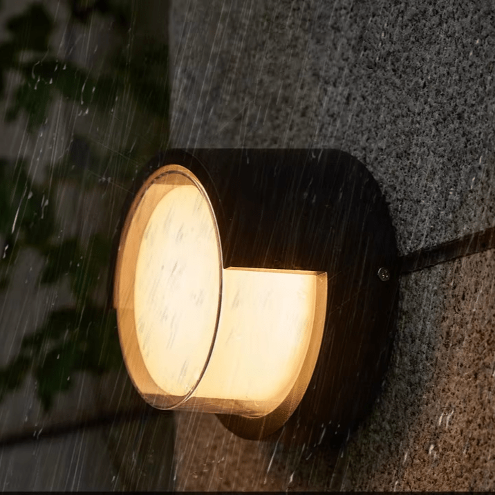 Aplique de pared exterior con LED integrado blanco cálido resistente a la intemperie