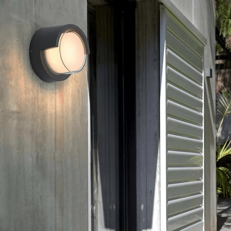 Aplique de pared exterior con LED integrado blanco cálido resistente a la intemperie