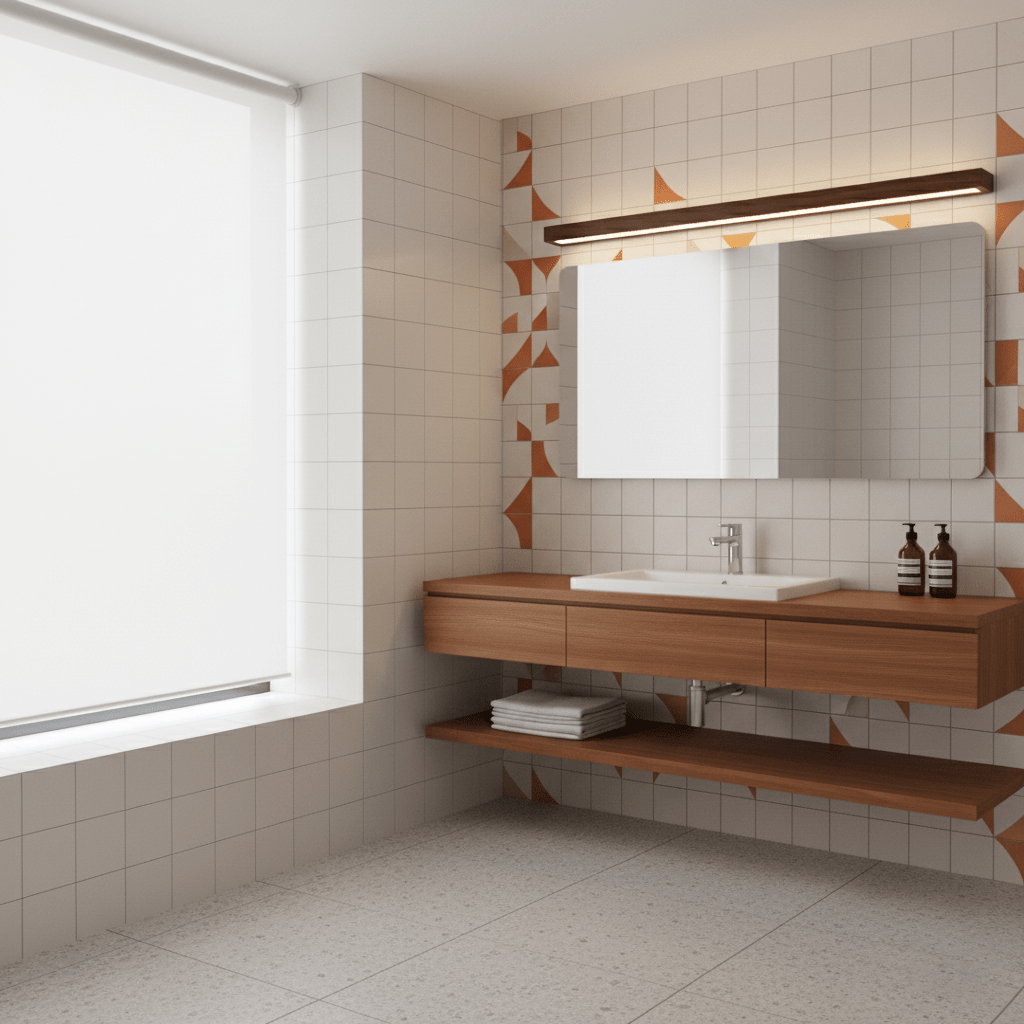 Aplique de pared lineal de madera con luz delgada