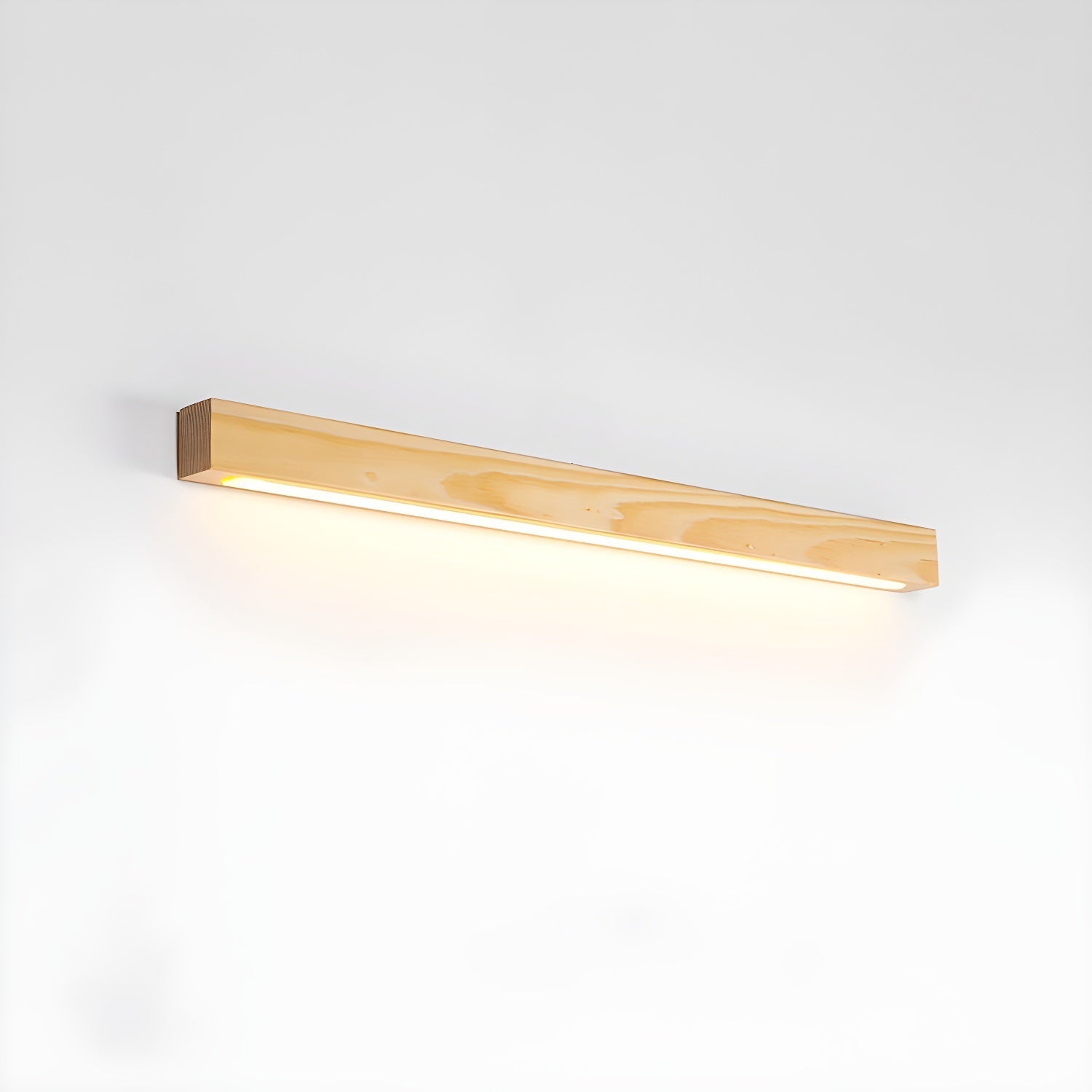 Aplique de pared lineal de madera con luz delgada