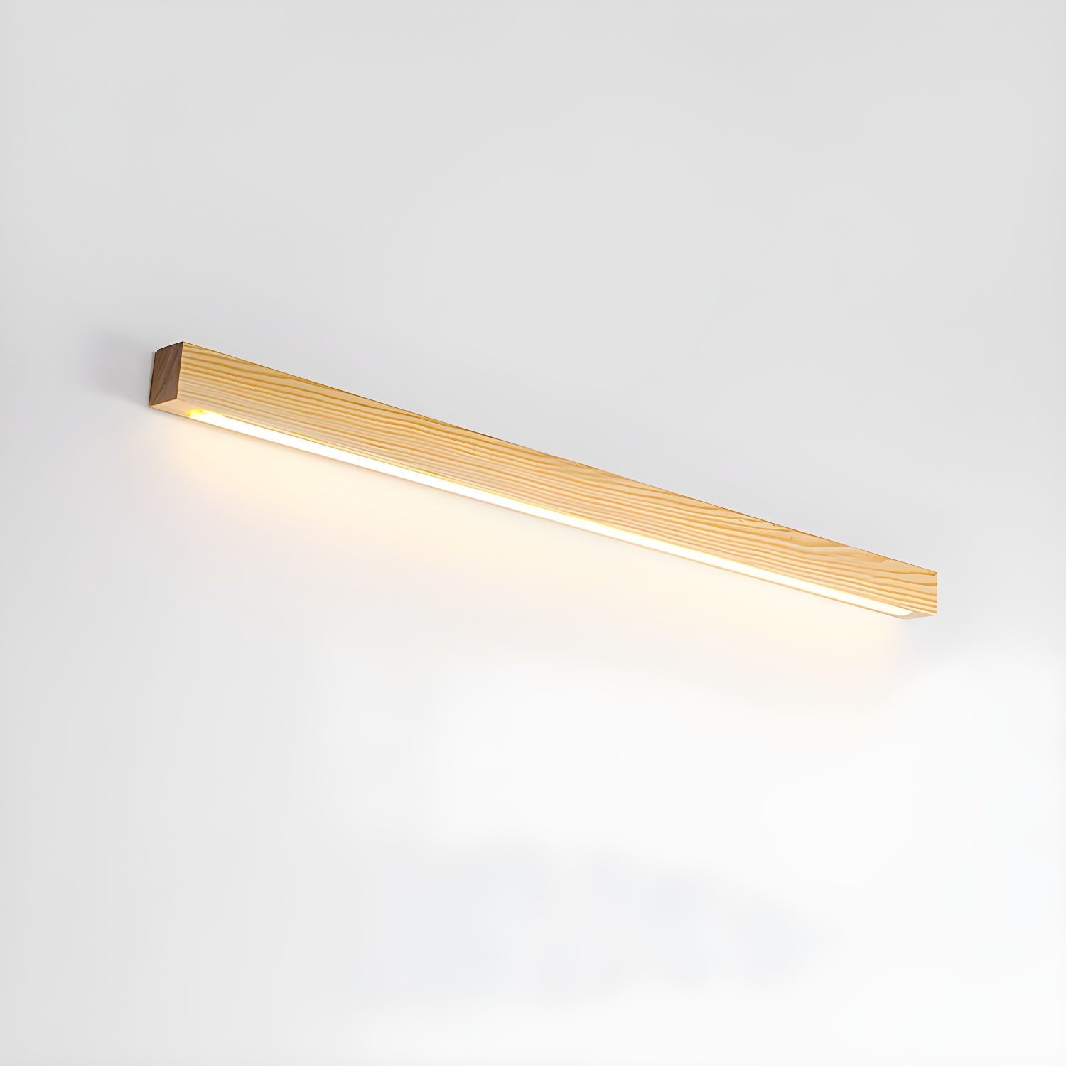 Aplique de pared lineal de madera con luz delgada
