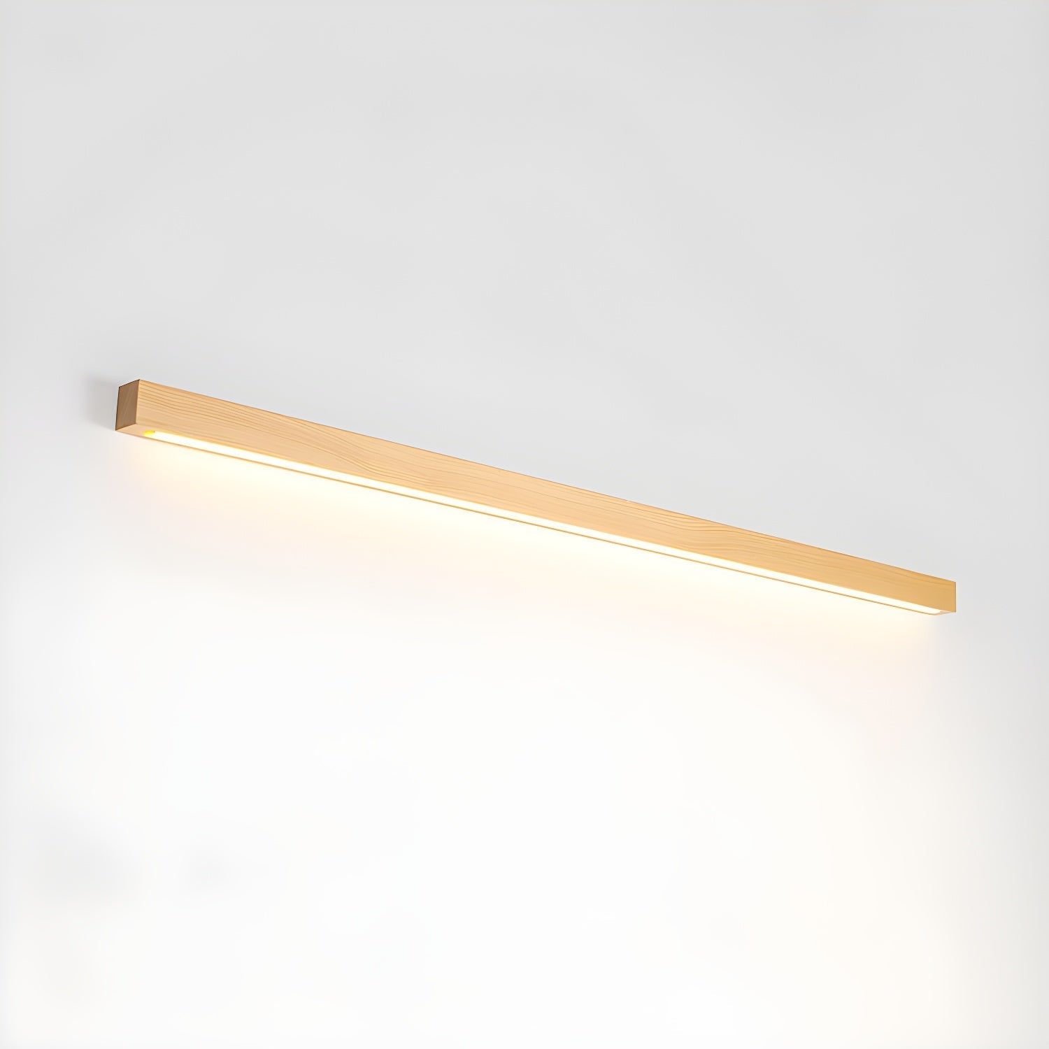 Aplique de pared lineal de madera con luz delgada