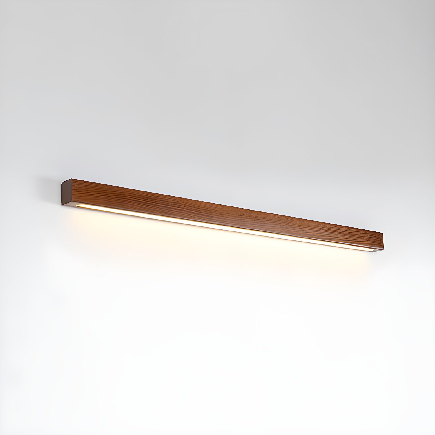 Aplique de pared lineal de madera con luz delgada