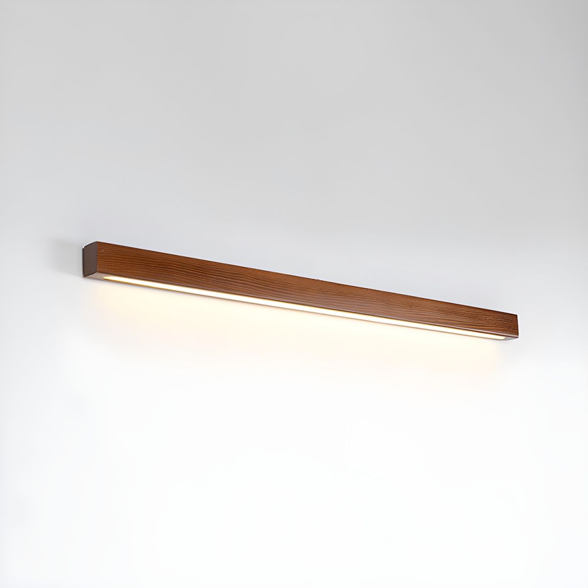 Aplique de pared lineal de madera con luz delgada