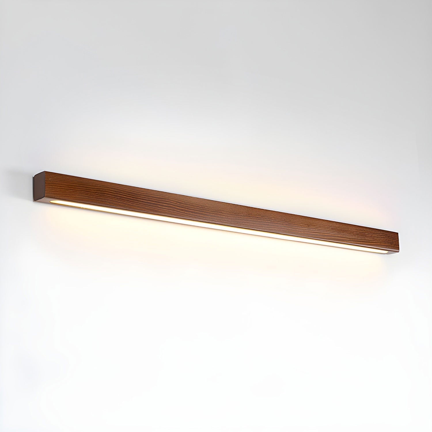Aplique de pared lineal de madera con luz delgada