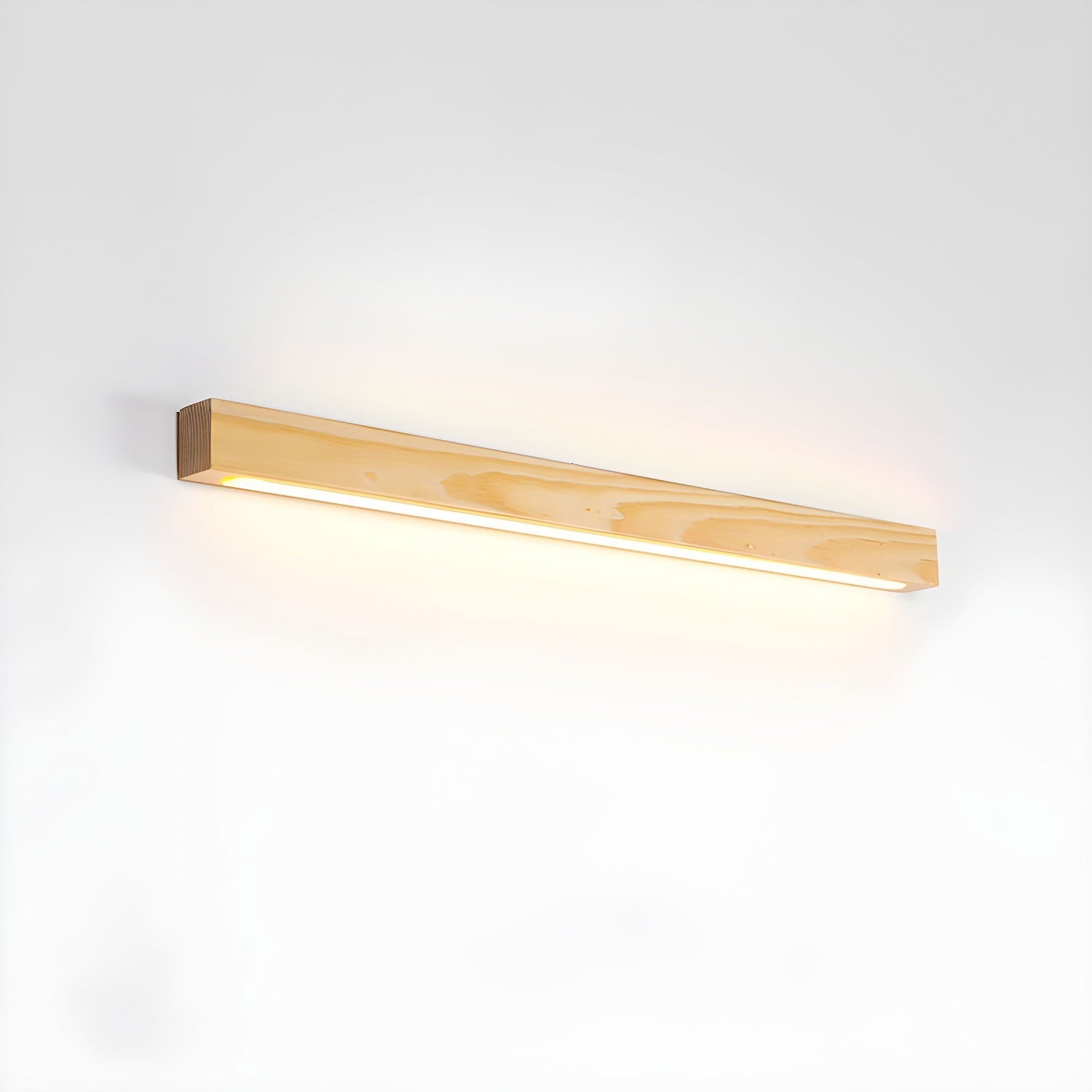 Aplique de pared lineal de madera con luz delgada