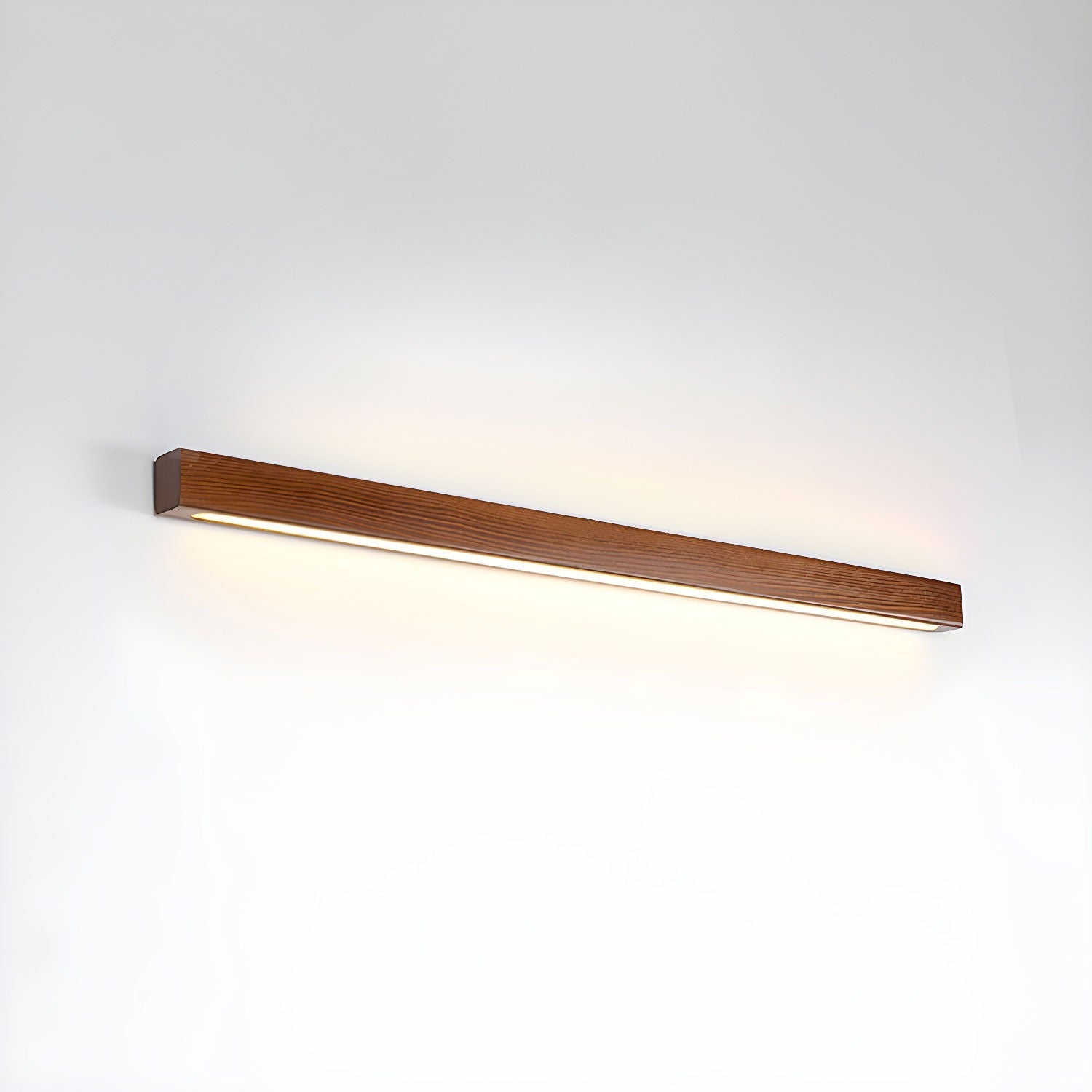 Aplique de pared lineal de madera con luz delgada