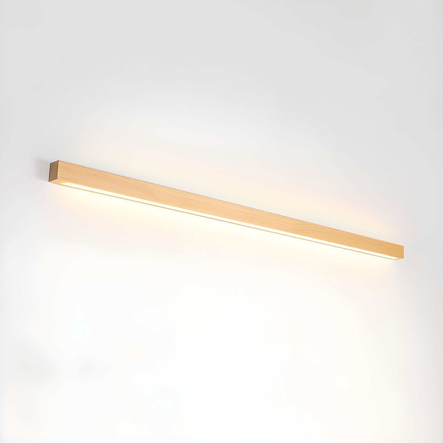 Aplique de pared lineal de madera con luz delgada