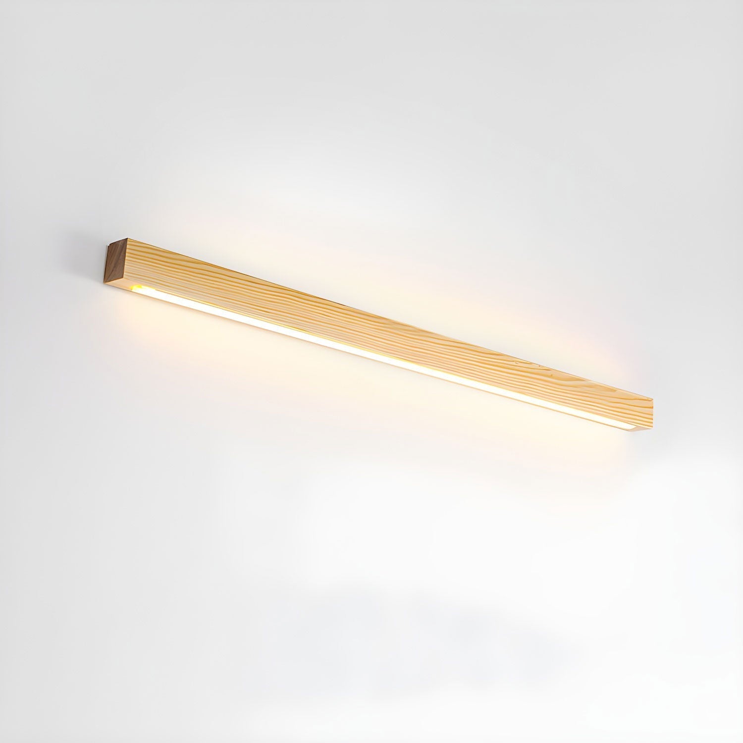 Aplique de pared lineal de madera con luz delgada