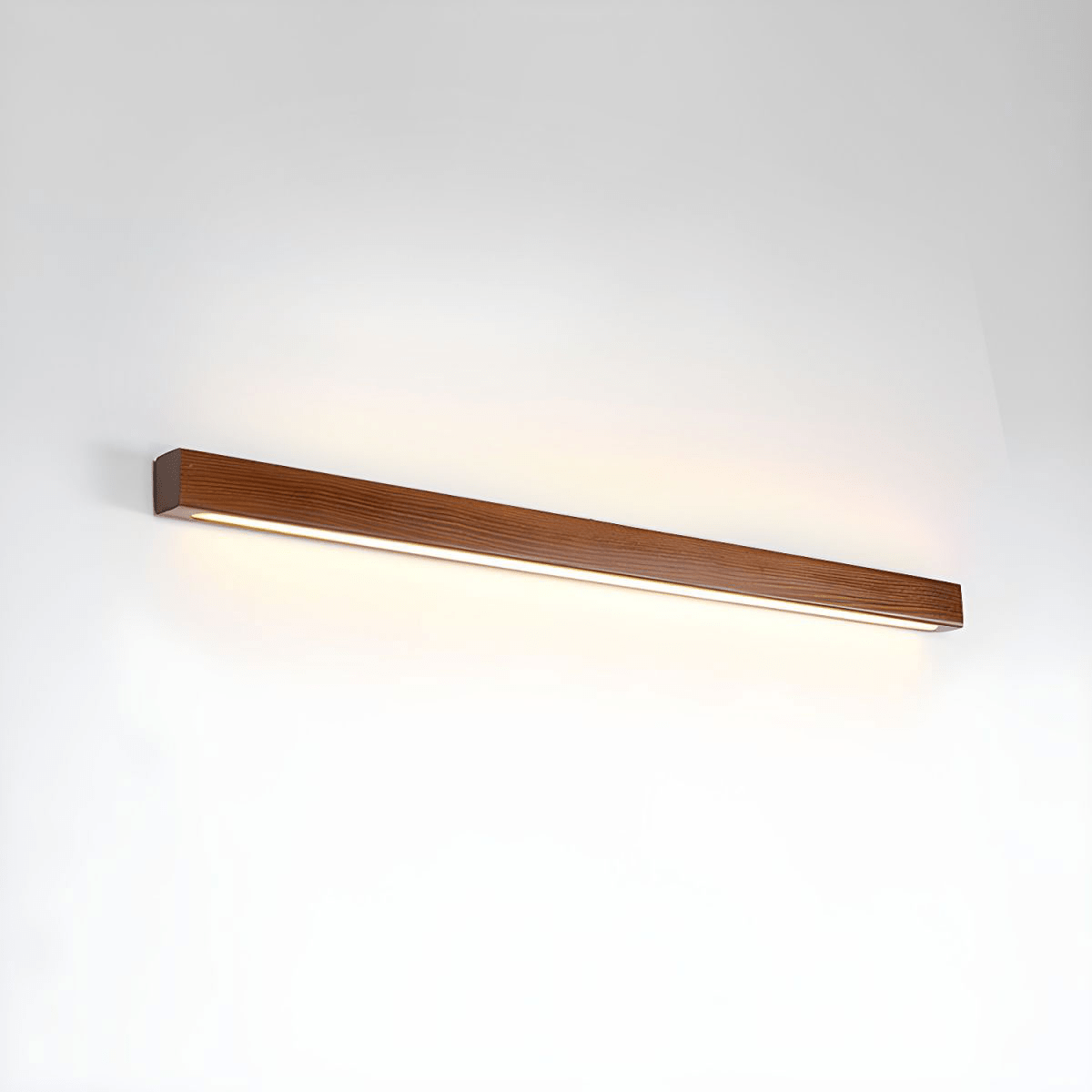 Aplique de pared lineal de madera con luz delgada