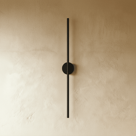 Aplique de pared vertical lineal minimalista con placa redonda