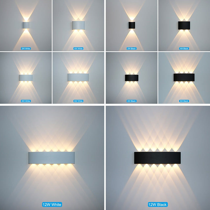 Aplique LED de pared impermeable para exterior e interior