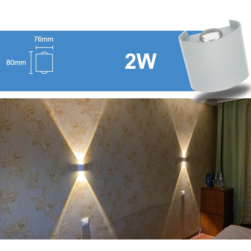 Aplique LED de pared impermeable para exterior e interior
