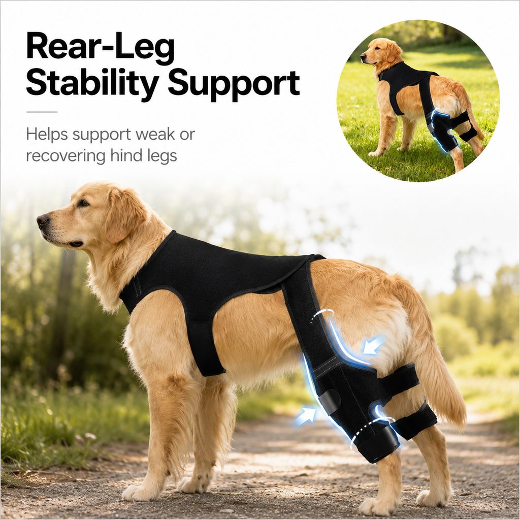 Arnés de soporte para patas traseras RearGuard para perros – Estabilizador antideslizante para patas traseras en perros 