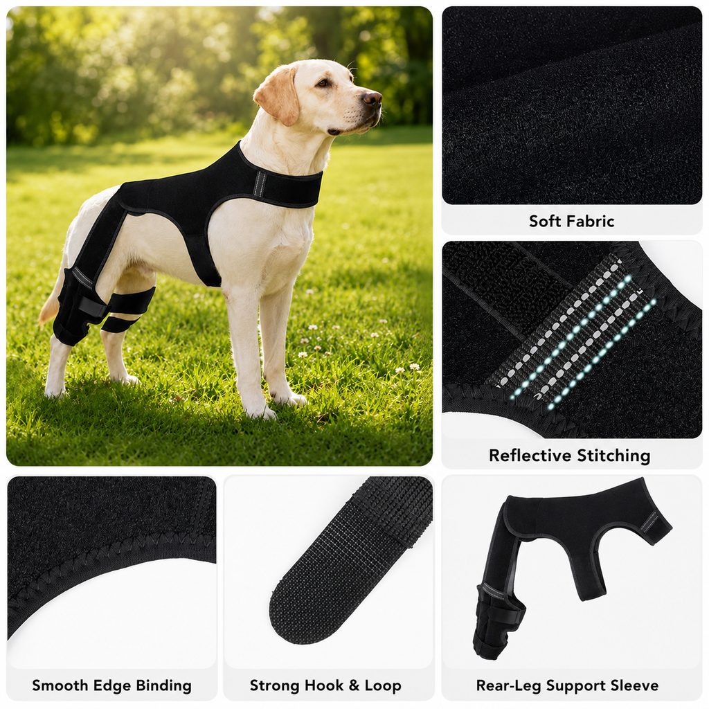 Arnés de soporte para patas traseras RearGuard para perros – Estabilizador antideslizante para patas traseras en perros 