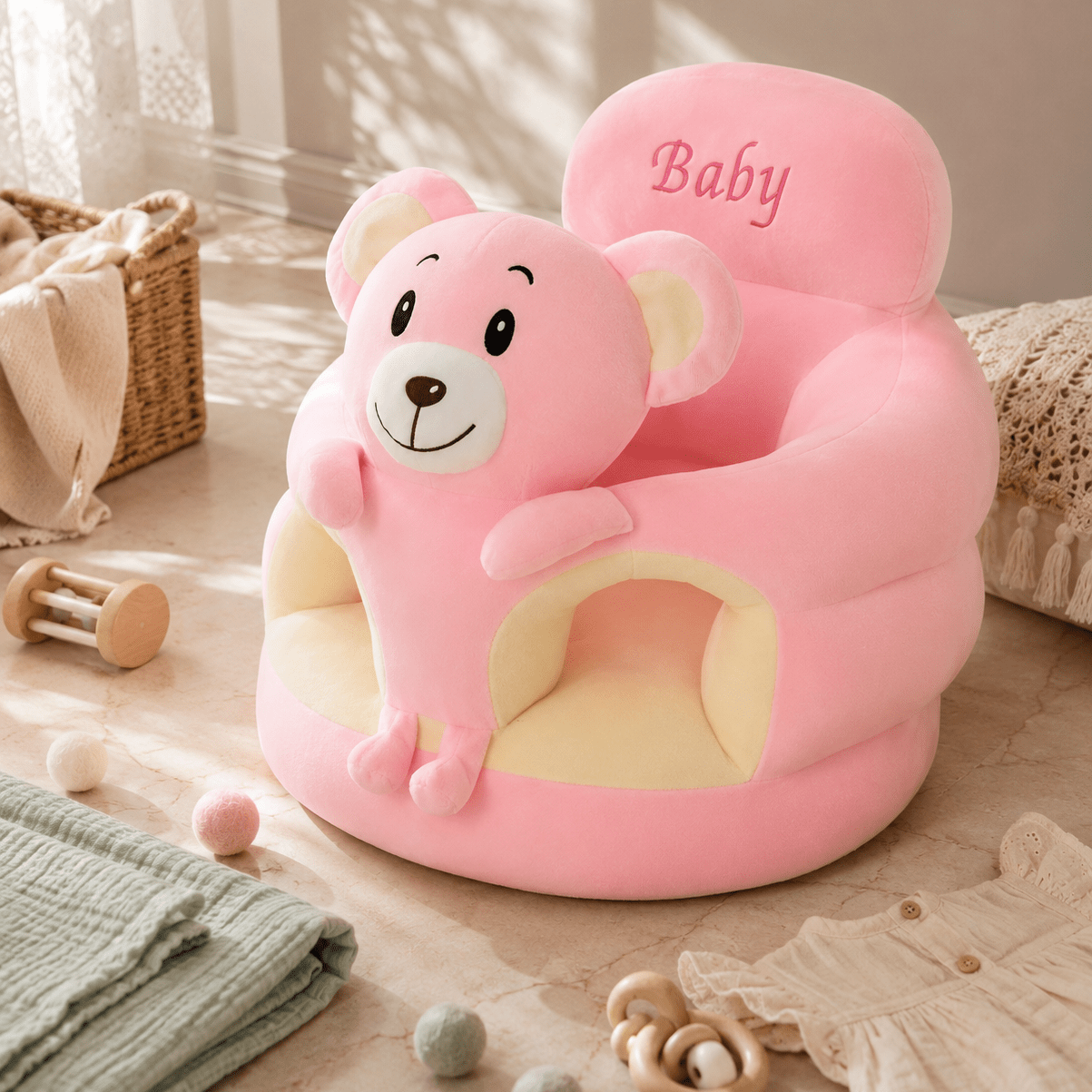 Asiento de suelo Luna Nest para bebé con soporte para sentarse