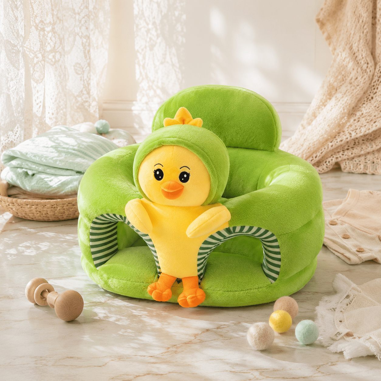 Asiento de suelo Luna Nest para bebé con soporte para sentarse