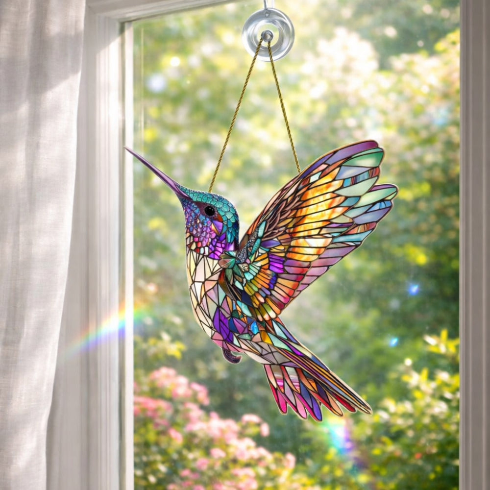 Atrapasol de colibrí para ventana decoración colgante