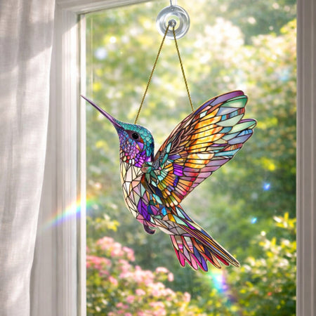 Atrapasol de colibrí para ventana decoración colgante