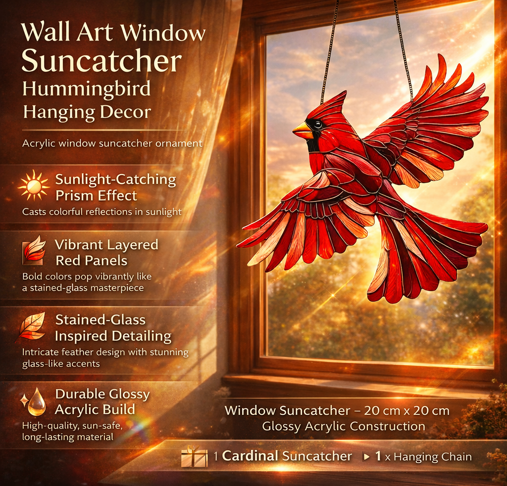 Atrapasol de colibrí para ventana decoración colgante