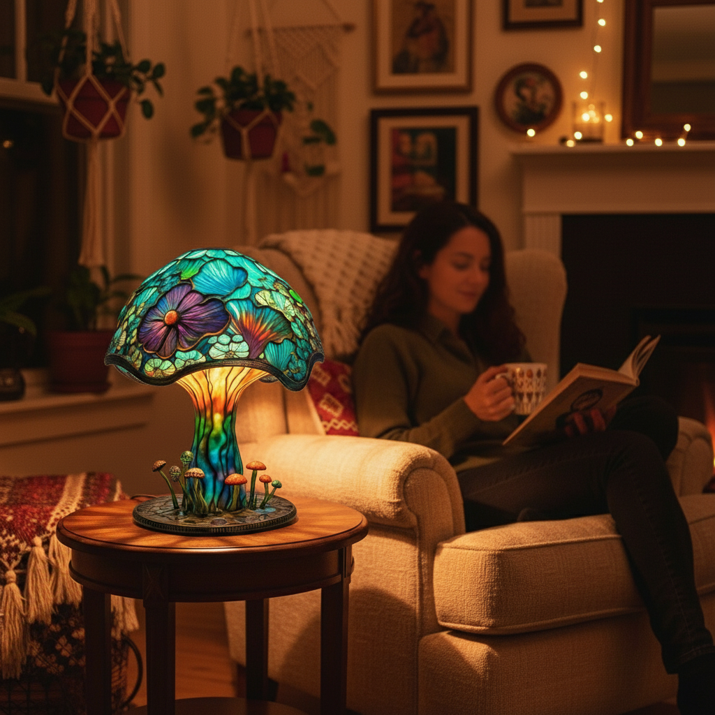 AuraGlass – Lámpara mágica de cristal de colores para un ambiente relajante