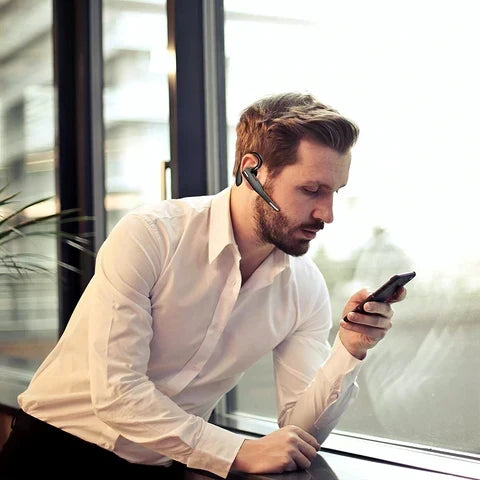 Auricular Bluetooth 5.1 inalámbrico con doble micrófono y cancelación de ruido para camioneros