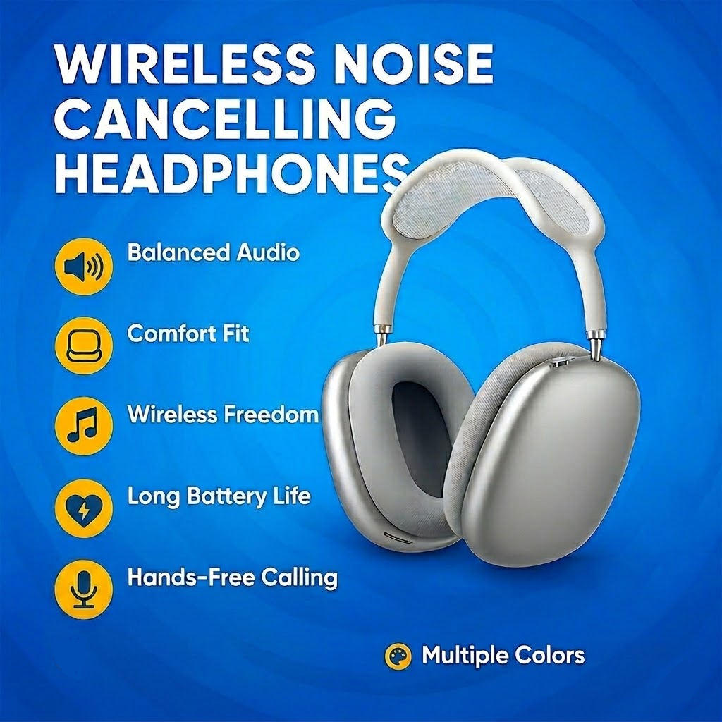 Auriculares inalámbricos Bluetooth con cancelación de ruido over-ear