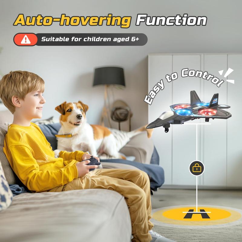 Avión teledirigido con giros 360° y luces LED resistente a golpes JetGlow