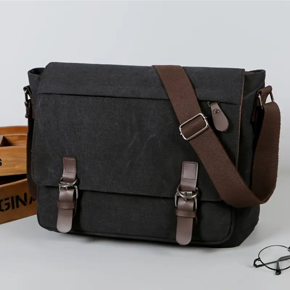Bandolera de lona estilo mensajero para hombre