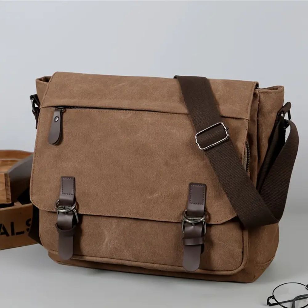 Bandolera de lona estilo mensajero para hombre